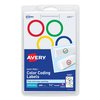 Avery Printable Self-Adhesive Color-Coding Label, 1.25" dia, Assorted, PK400 05407